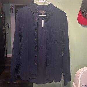 NWT Banana Republic Slim Untucked Shirt Navy